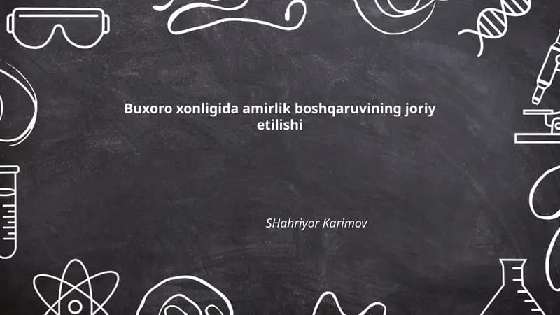 Buxoro xonligida amirlik boshqaruvining joriy etilishi