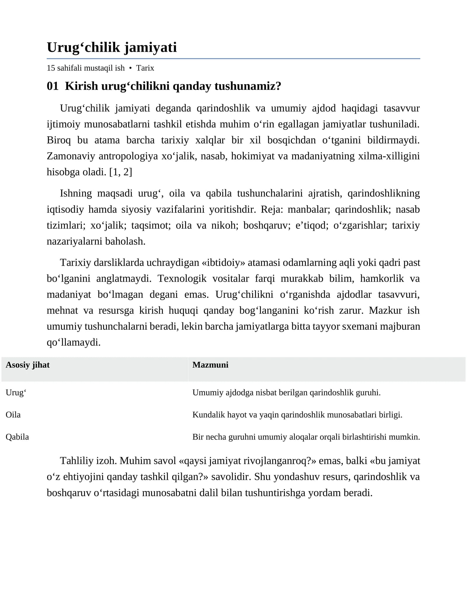Urug‘chilik jamiyati