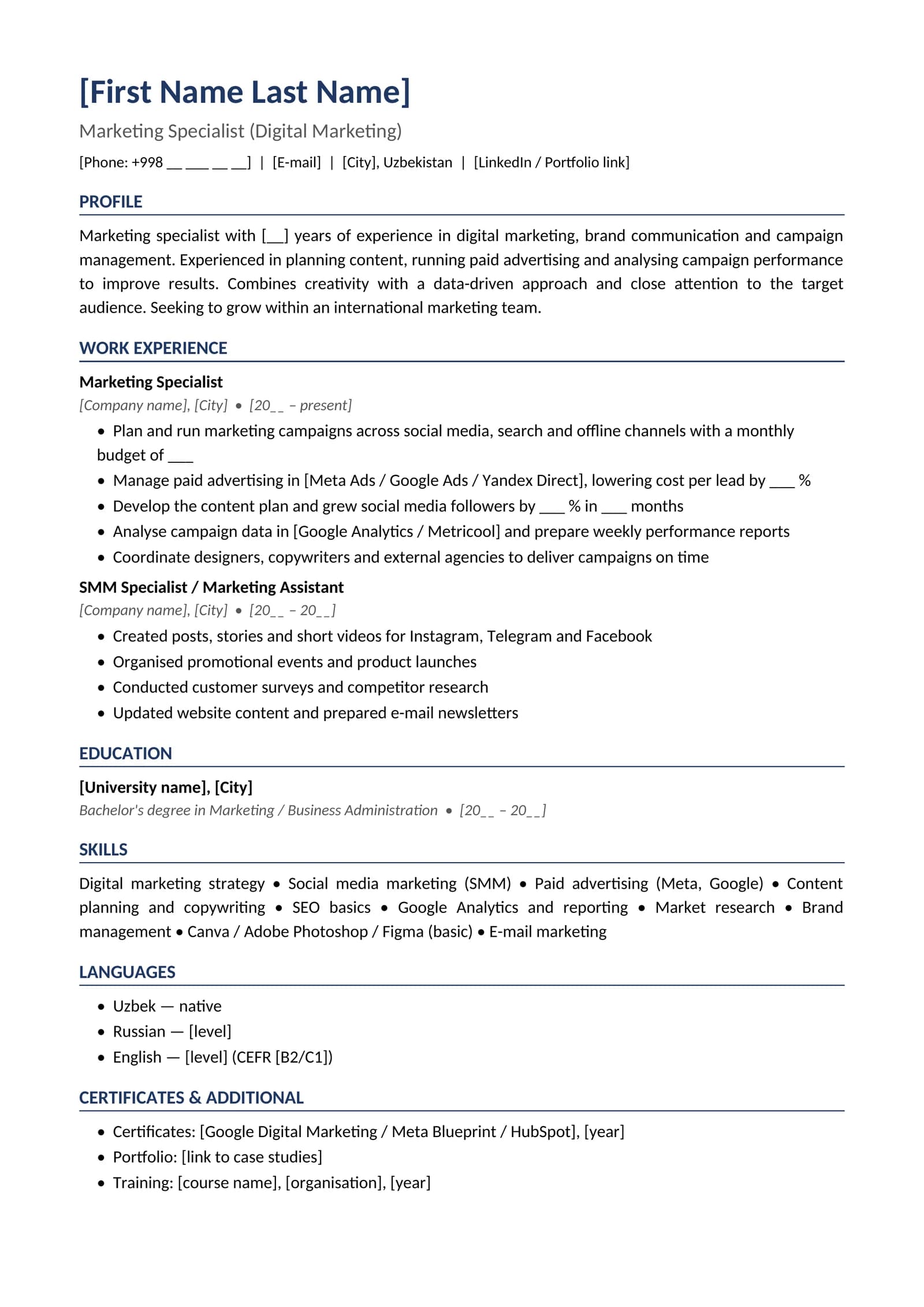 CV 06 English Marketing specialist