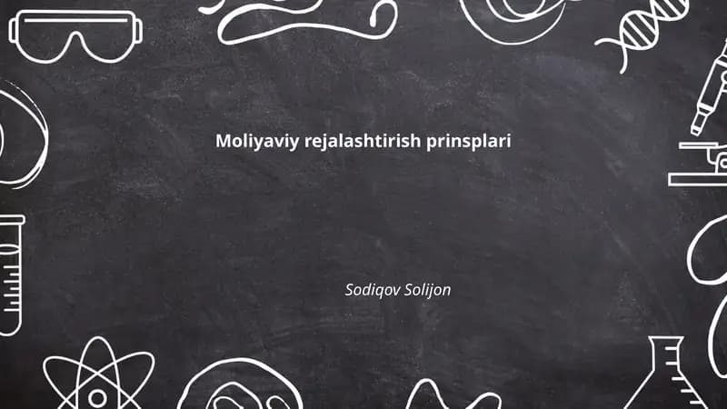 Moliyaviy rejalashtirish prinsplari