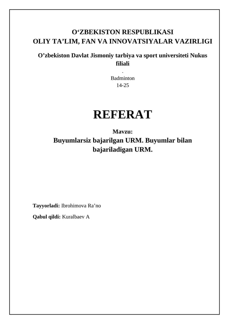 Badminton REFERAT