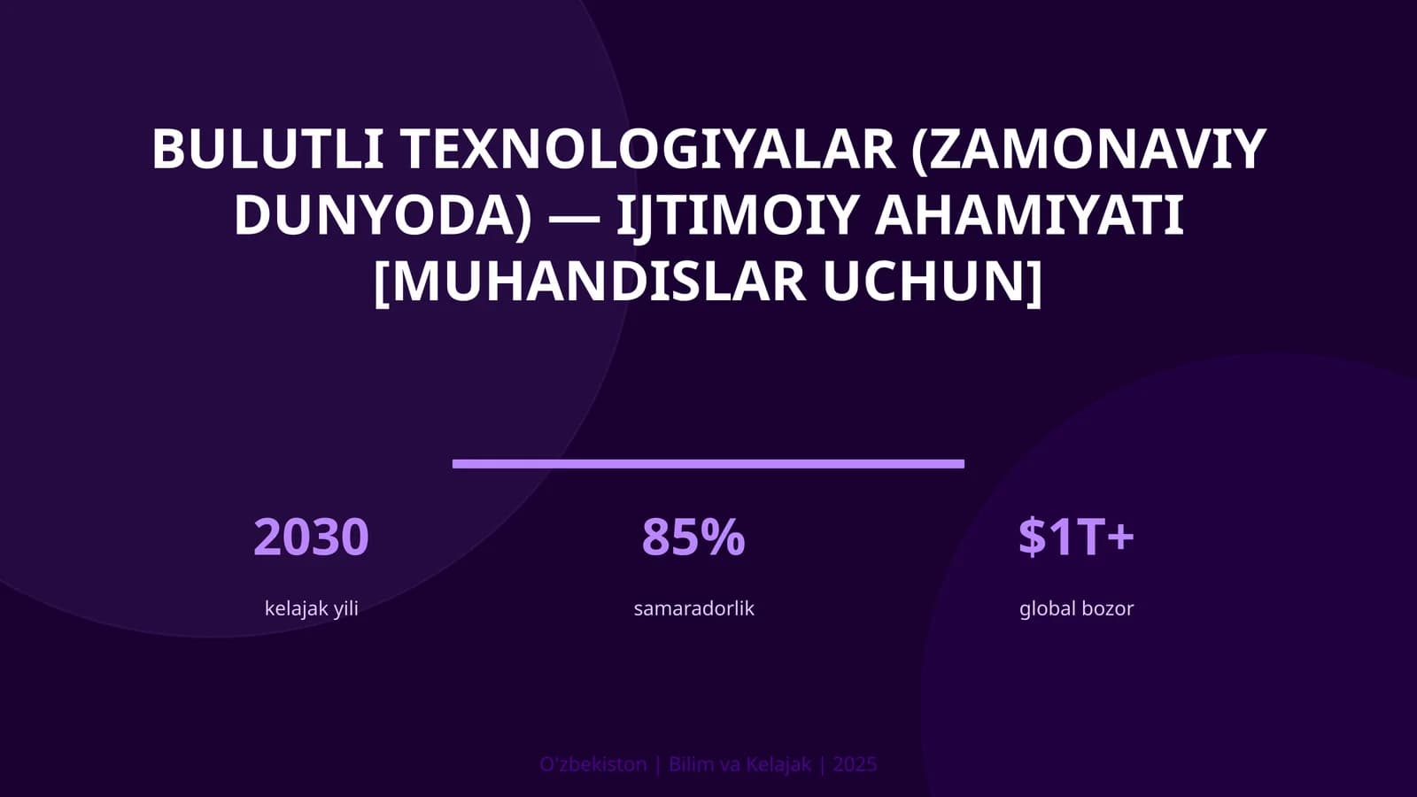 Bulutli texnologiyalar (zamonaviy dunyoda) — ijtimoiy ahamiyati [muhandislar uchun]