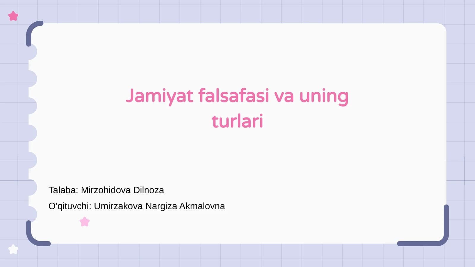 Jamiyat falsafasi va uning turlari