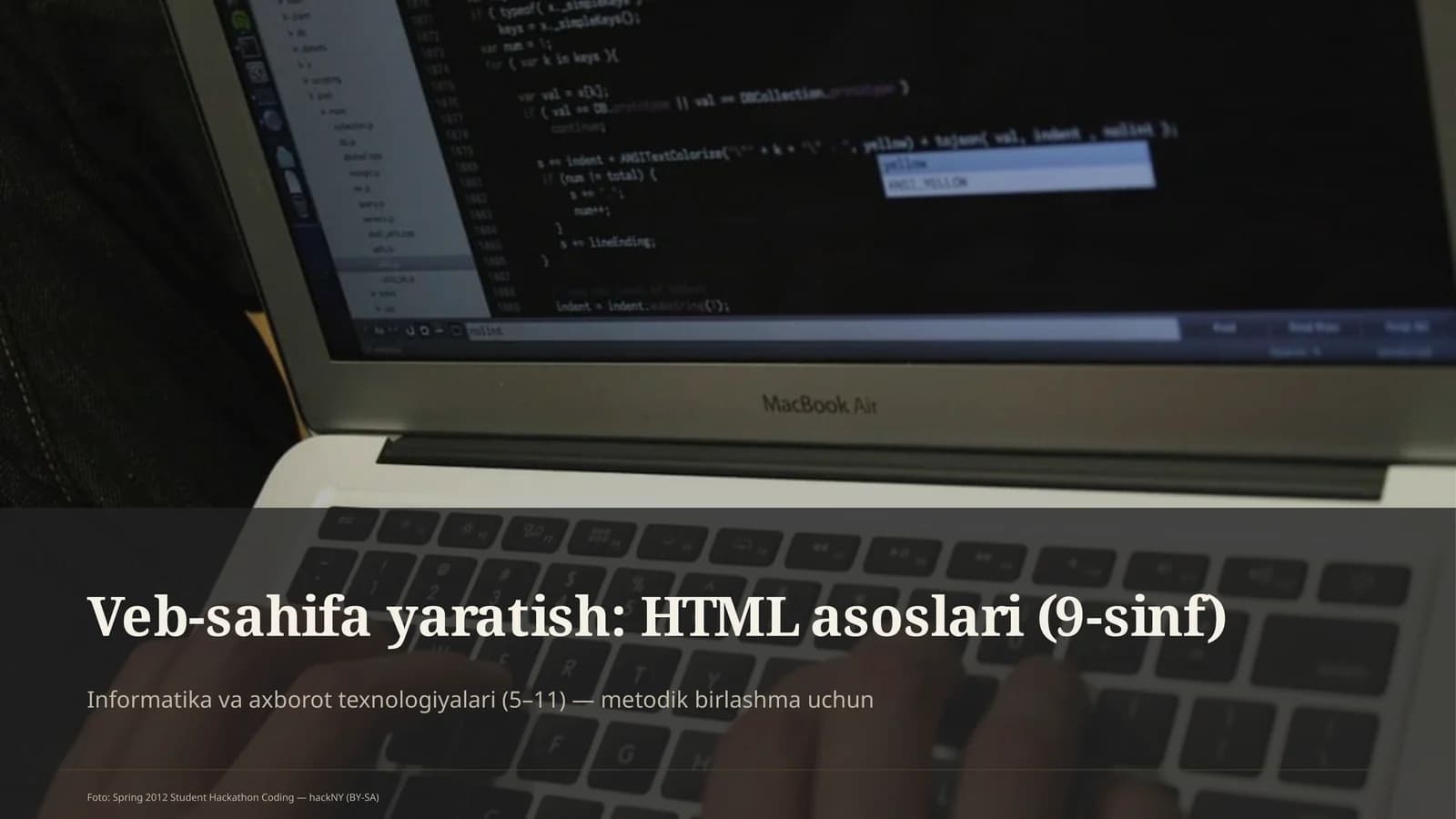 Veb-sahifa yaratish: HTML asoslari (9-sinf)