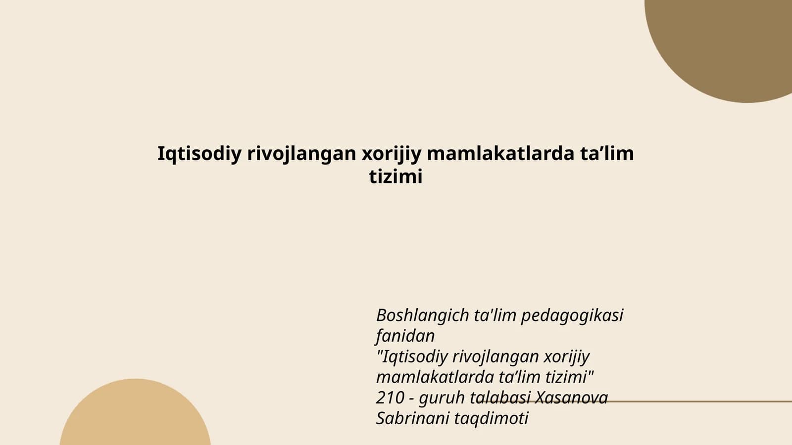 Iqtisodiy rivojlangan xorijiy mamlakatlarda ta’lim tizimi