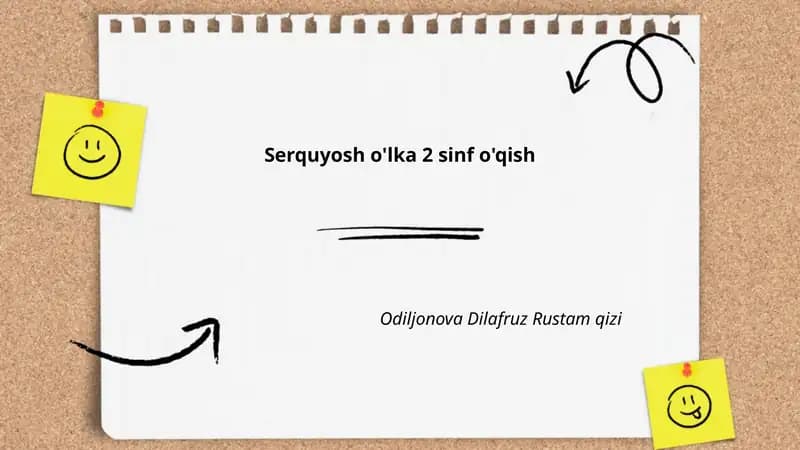 Serquyosh o'lka 2 sinf o'qish