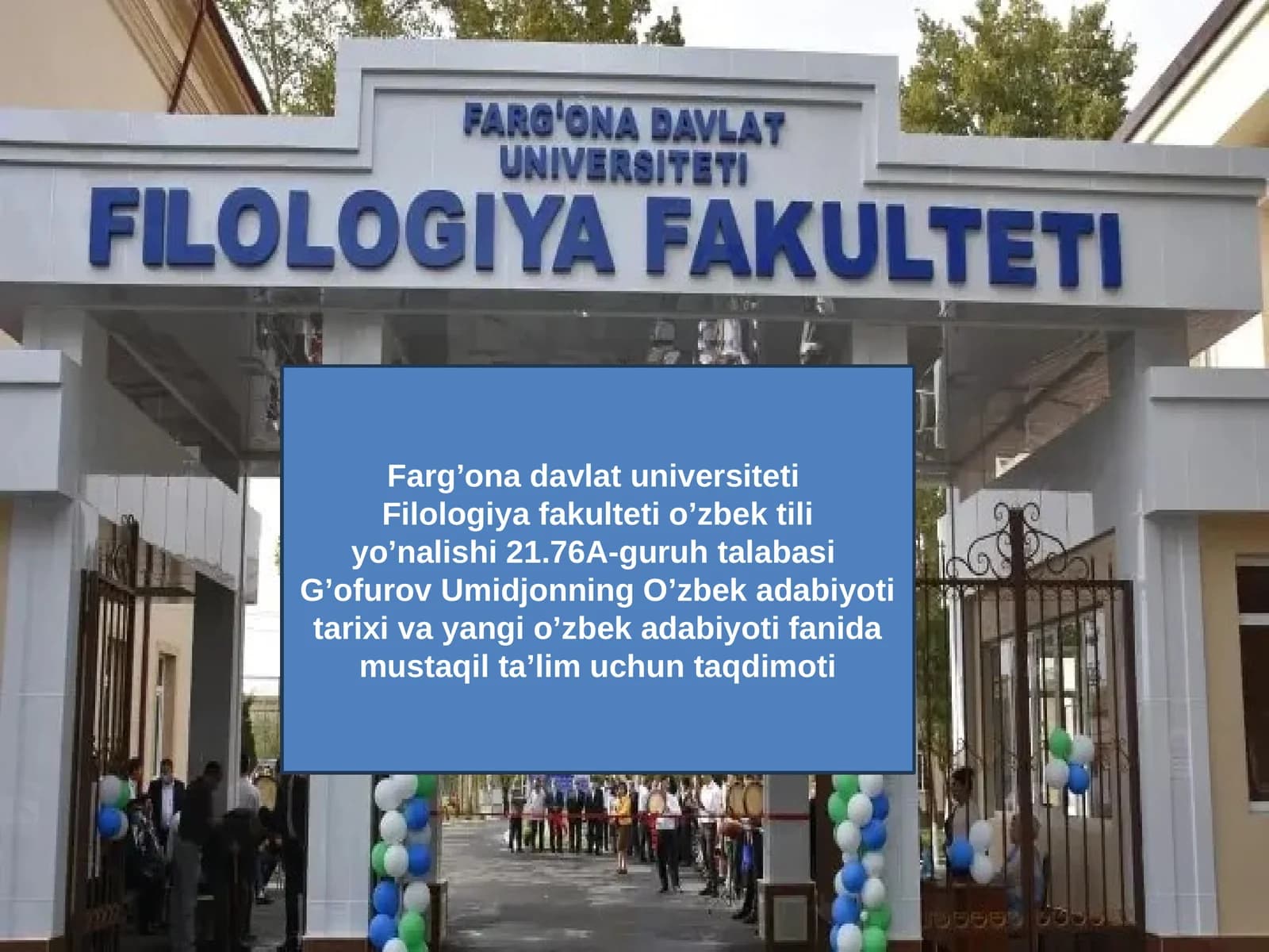 O'lmas Umarbekov ijodi yuzasidan taqdimot