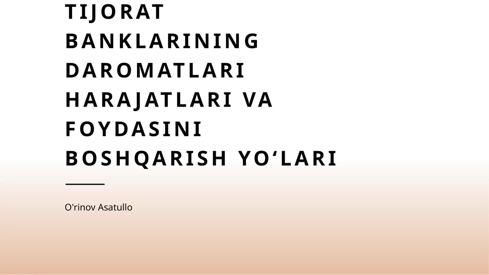 Tijorat banklarining daromatlari harajatlari va foydasini boshqarish yoʻlari