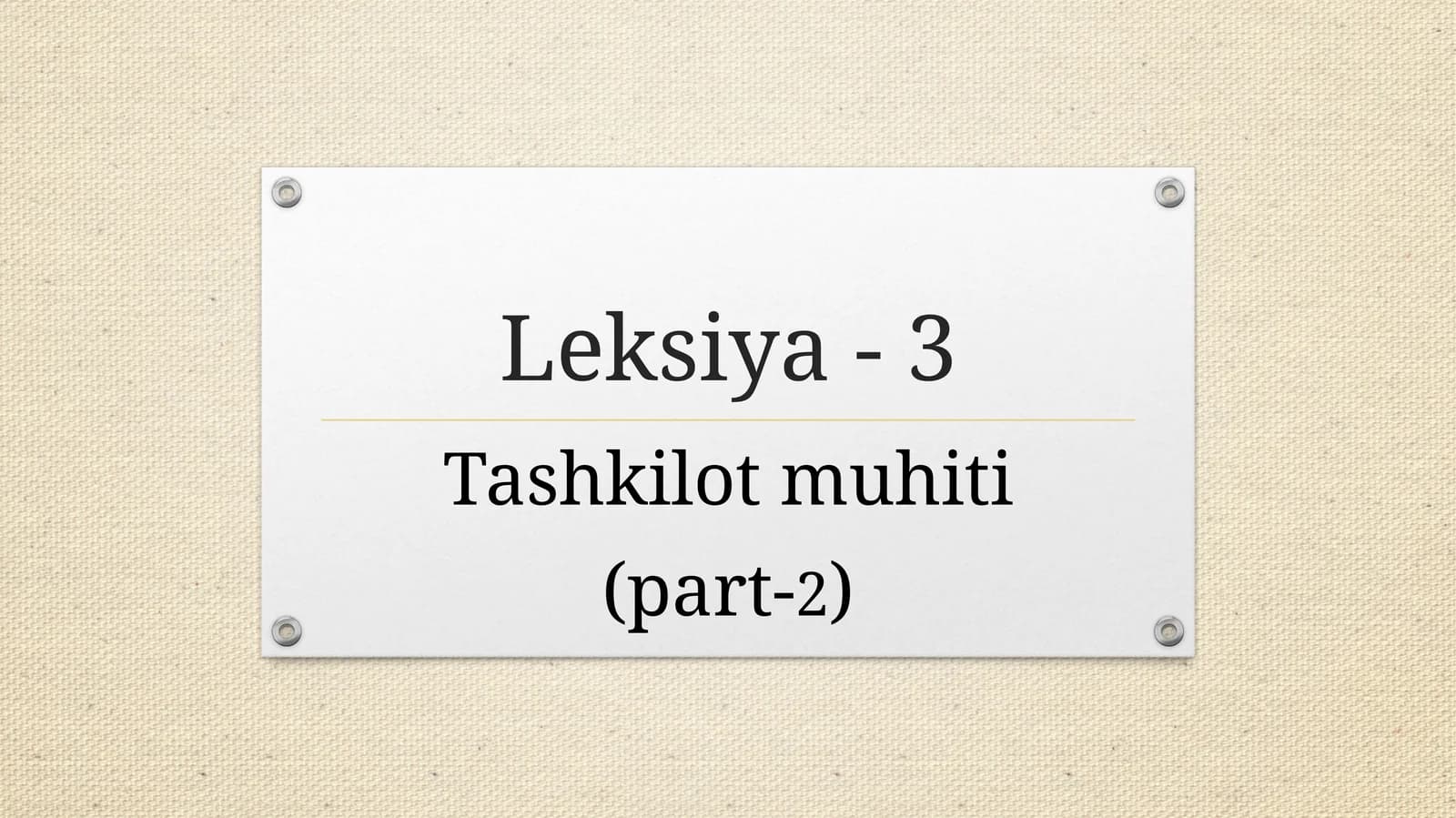 Tashkilot muhiti