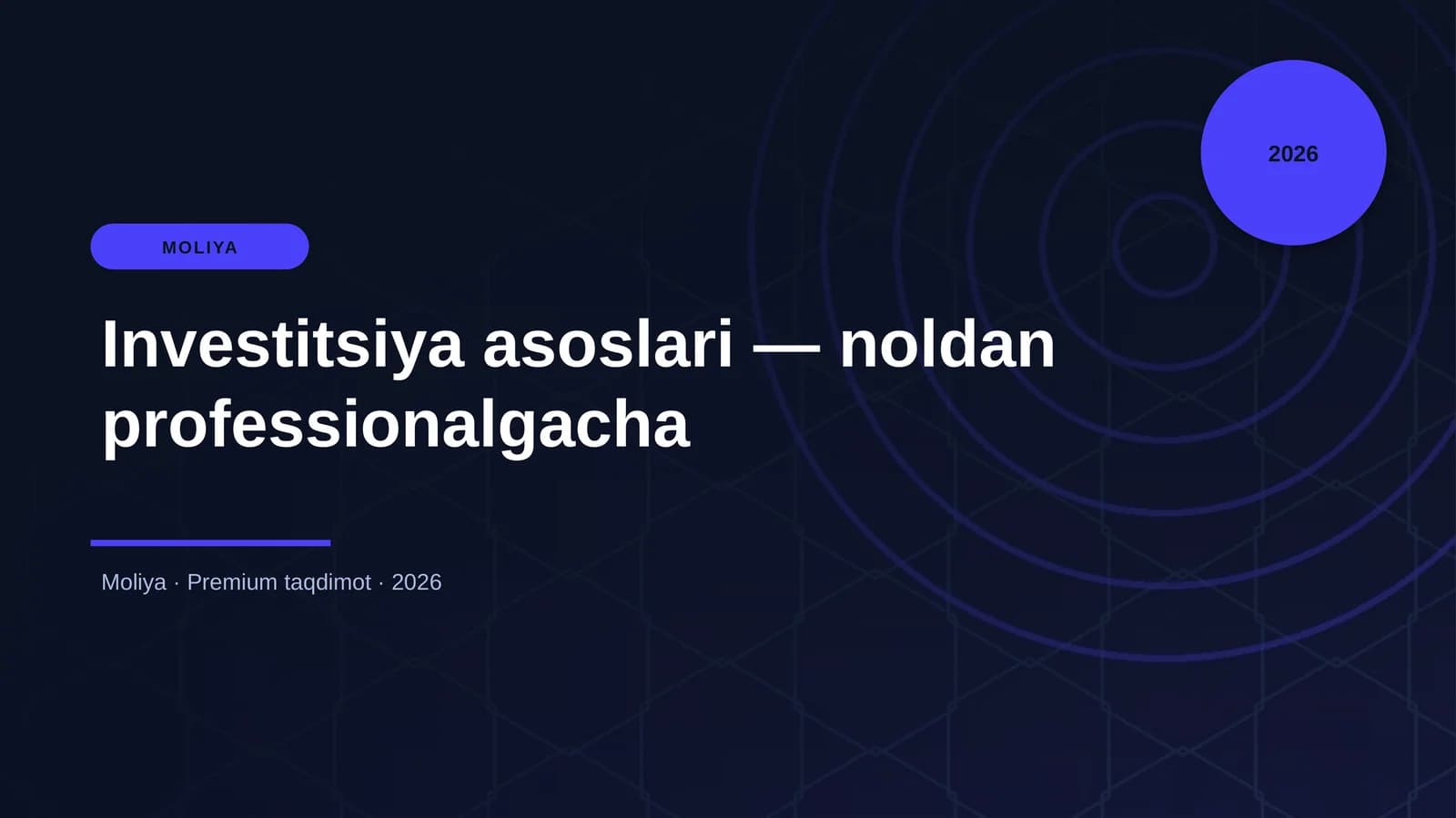 Investitsiya asoslari — noldan professionalgacha