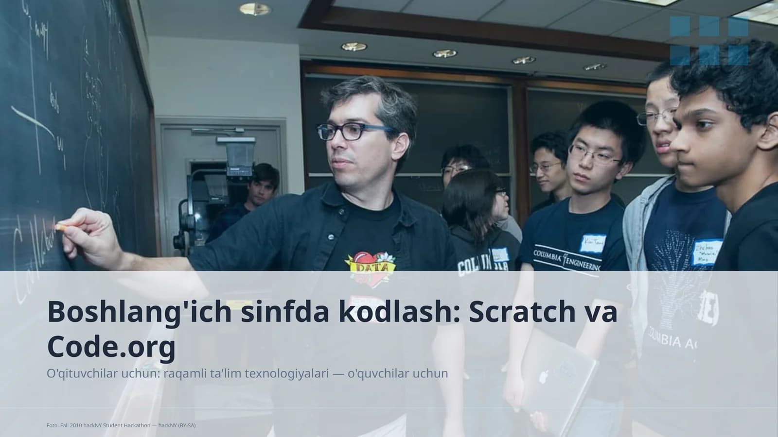Boshlang'ich sinfda kodlash: Scratch va Code.org
