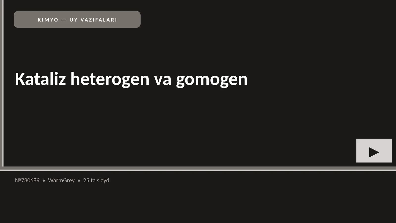 KIMYO — UY VAZIFALARI