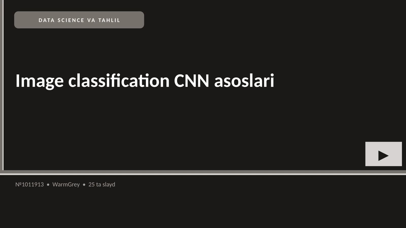 Image classification CNN asoslari