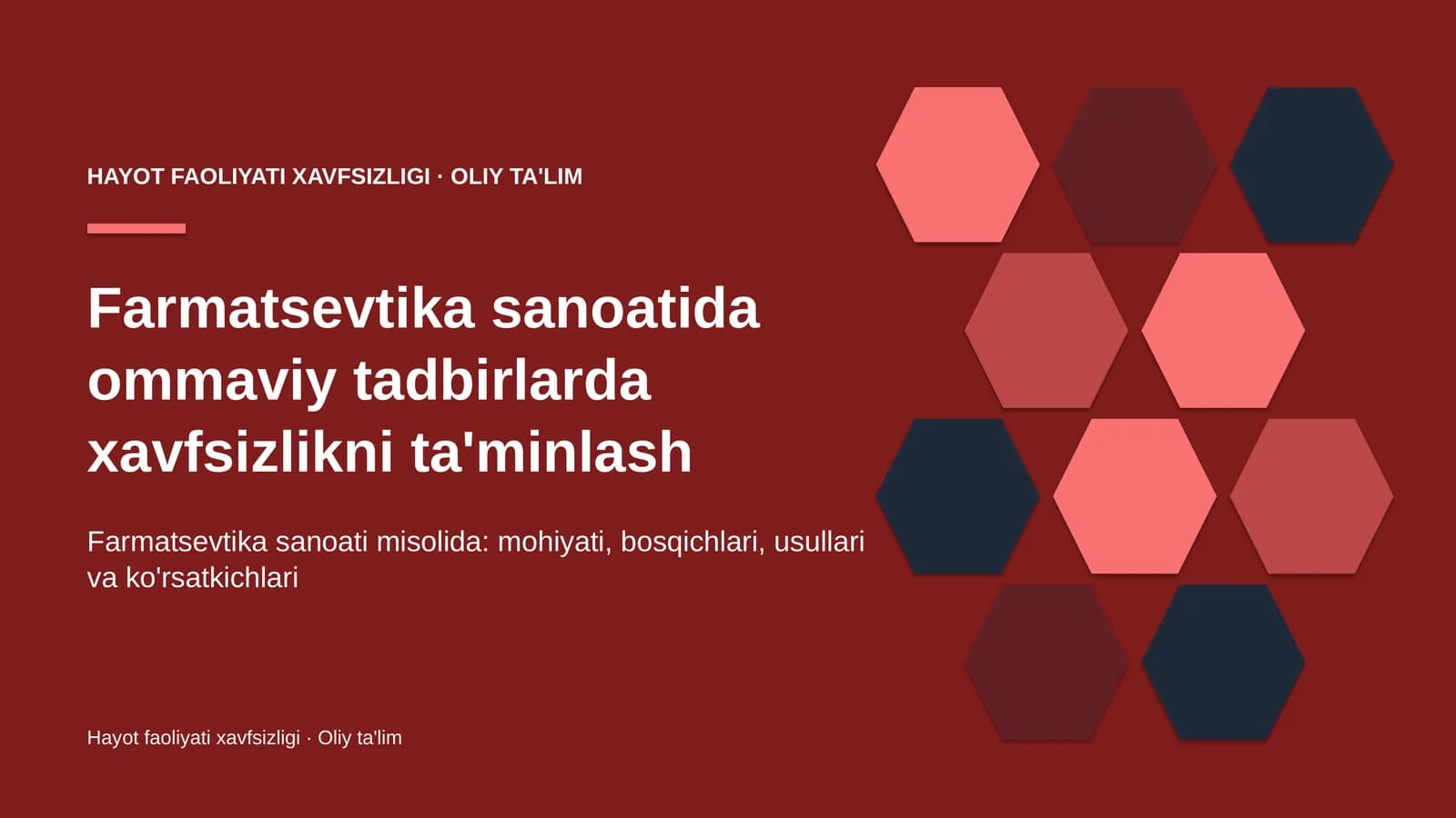 Farmatsevtika sanoatida ommaviy tadbirlarda xavfsizlikni ta'minlash