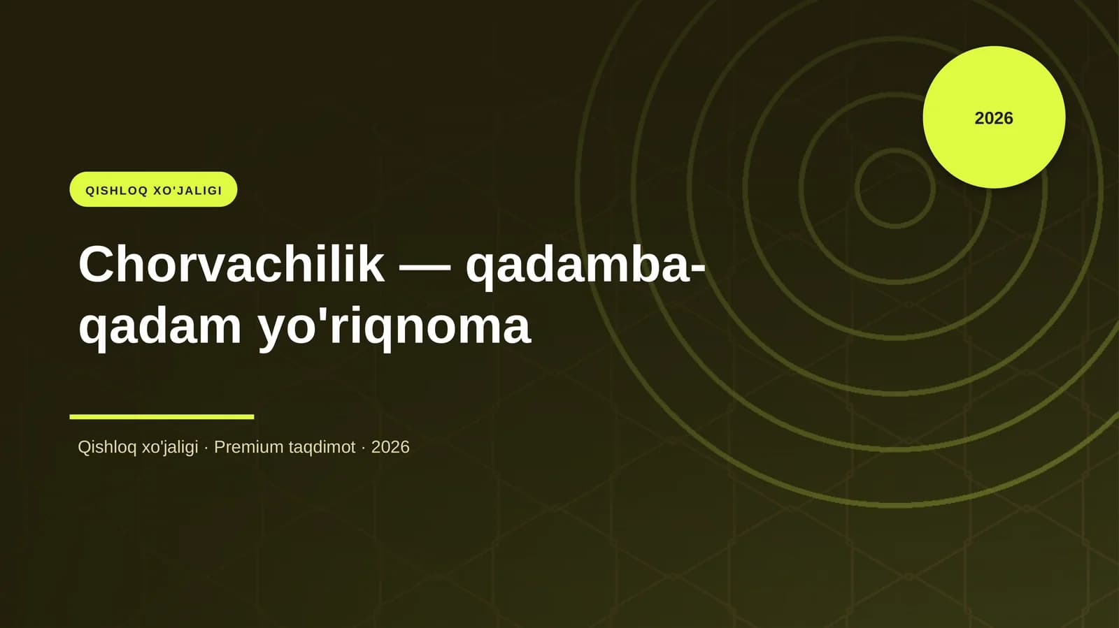 Chorvachilik — qadamba-qadam yo'riqnoma