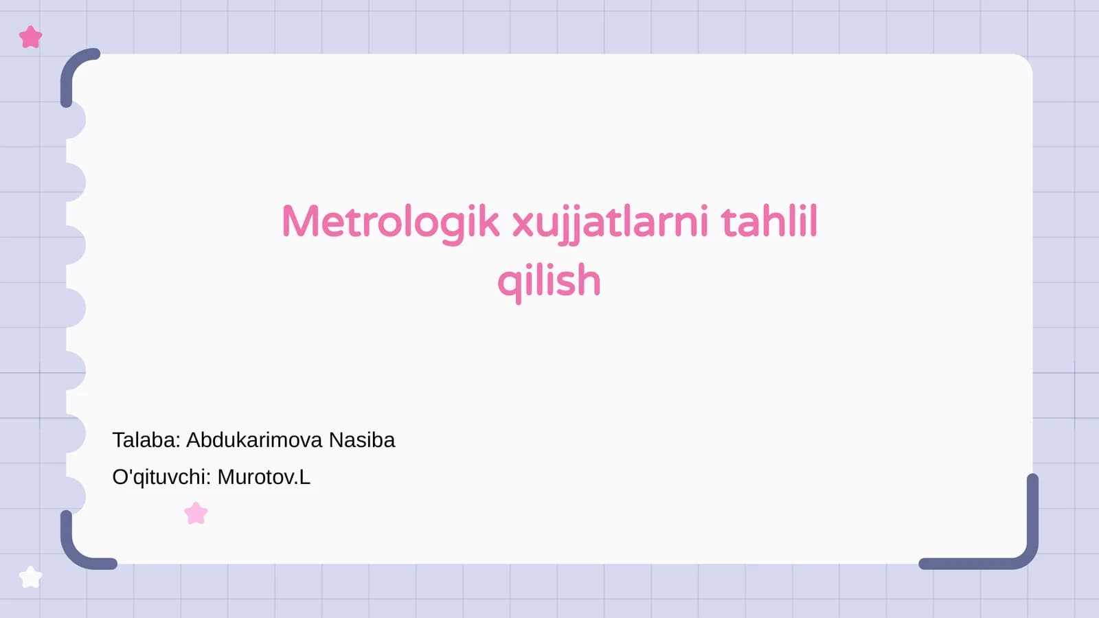 Metrologik xujjatlarni tahlil qilish