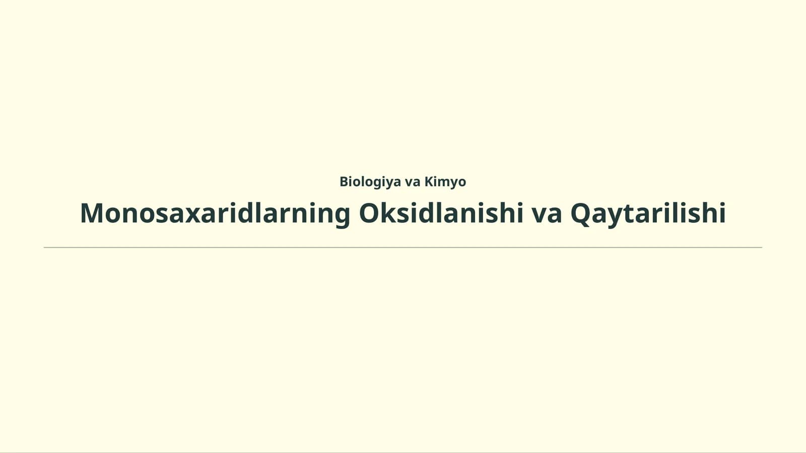 Monosaxaridlarning Oksidlanishi va Qaytarilishi