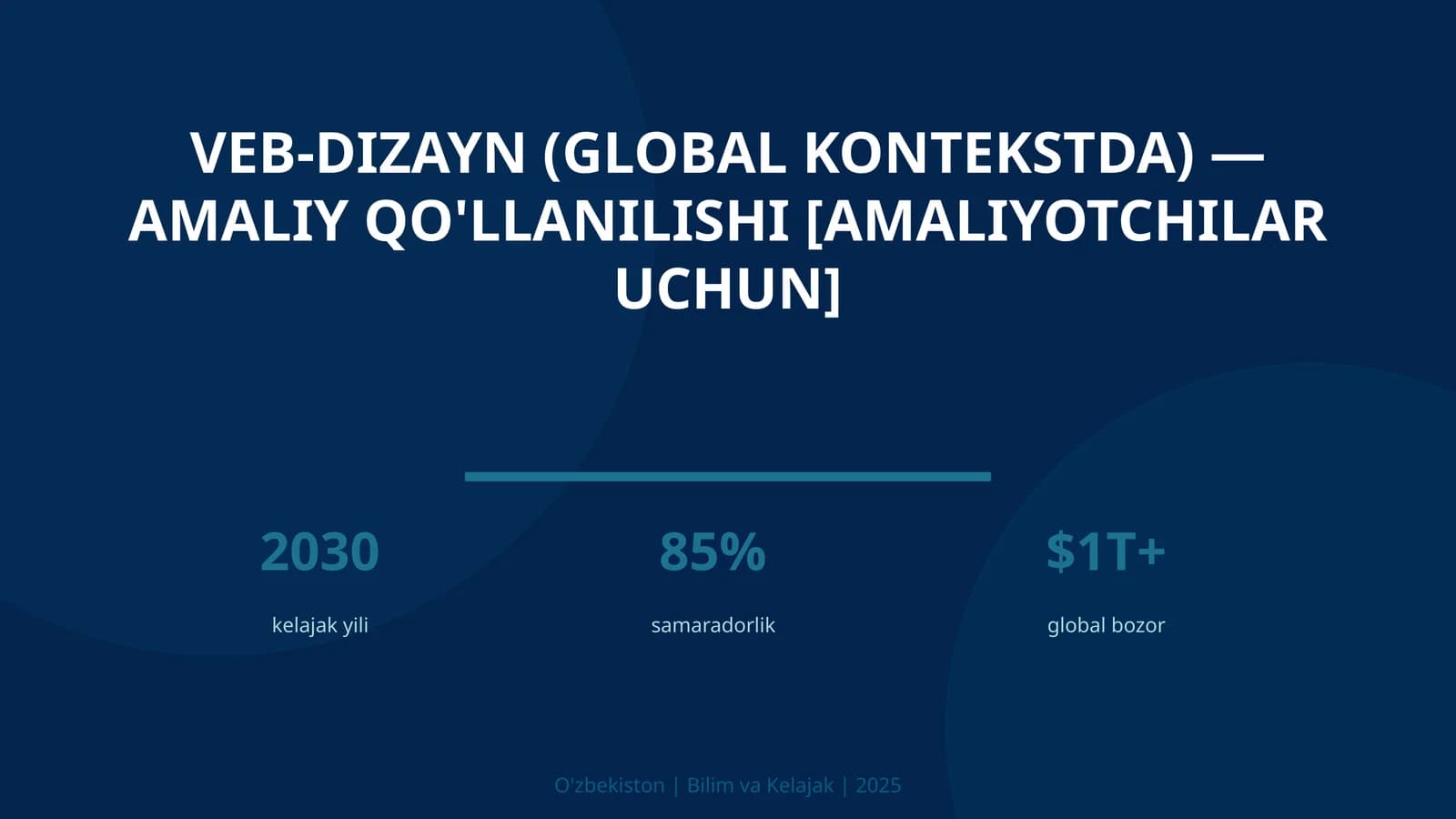 VEB-DIZAYN (GLOBAL KONTEKSTDA) — AMALIY QO'LLANILISHI [AMALIYOTCHILAR UCHUN]