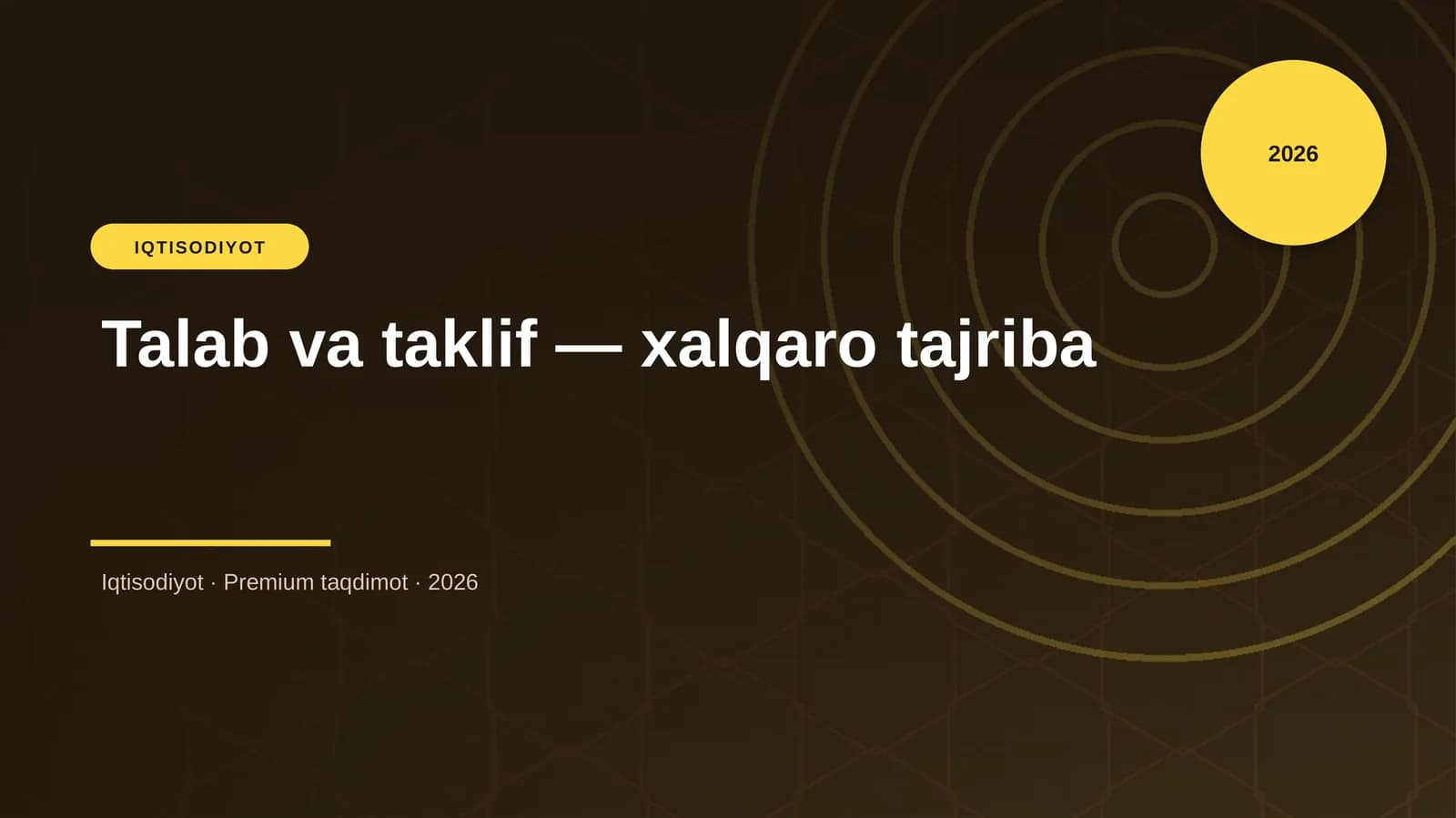 Talab va taklif — xalqaro tajriba
