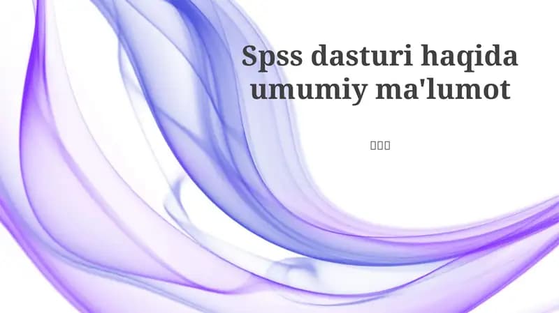 SPSS dasturi