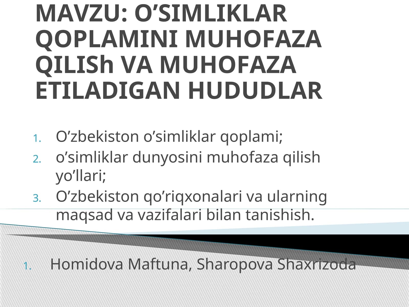 OʼSIMLIKLАR QOPLАMINI MUHOFАZА QILISh VА MUHOFАZА ETILАDIGАN HUDUDLАR