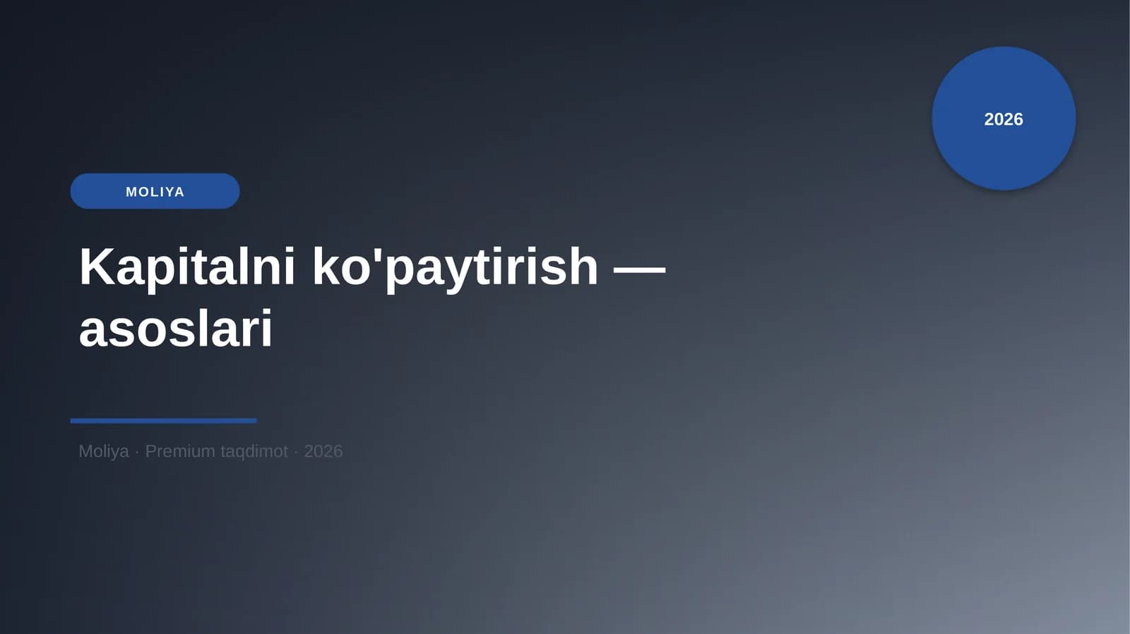Kapitalni ko'paytirish — asoslari