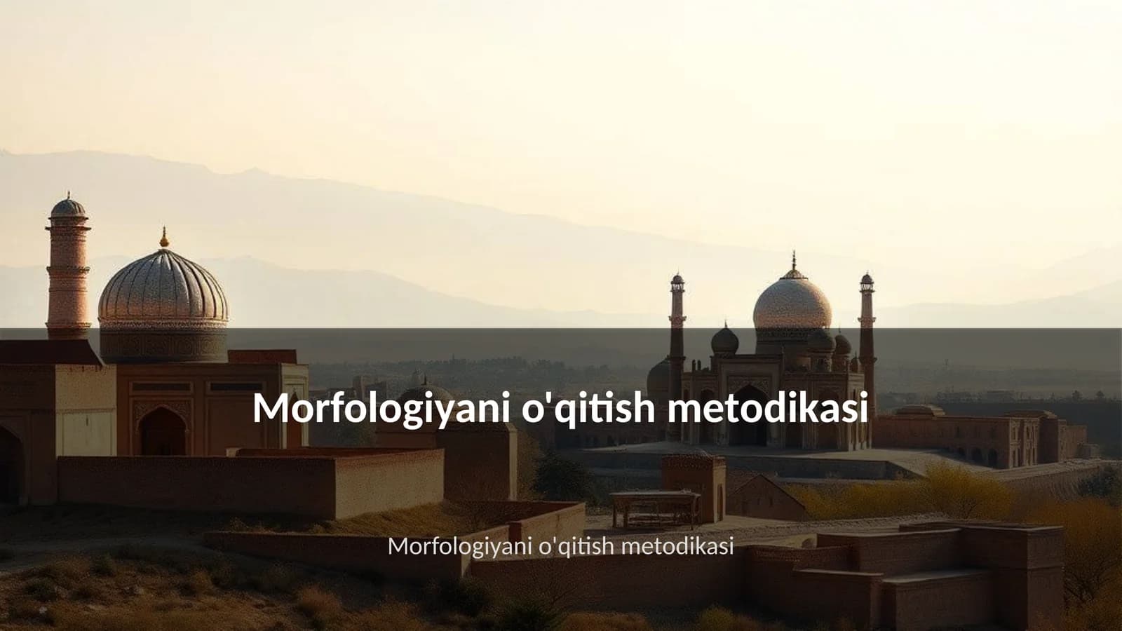 Morfologiyani o'qitish metodikasi