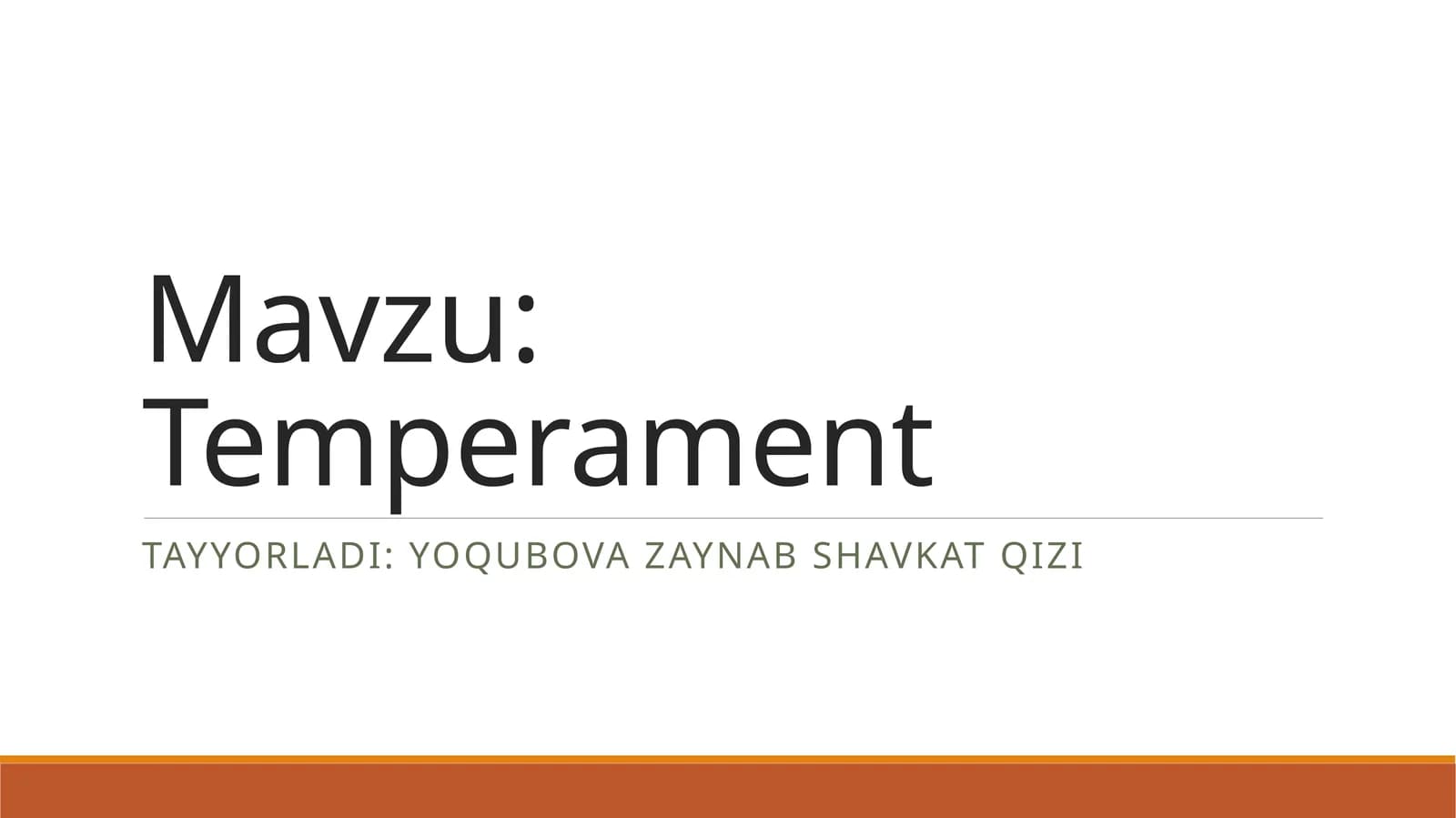 Temperament