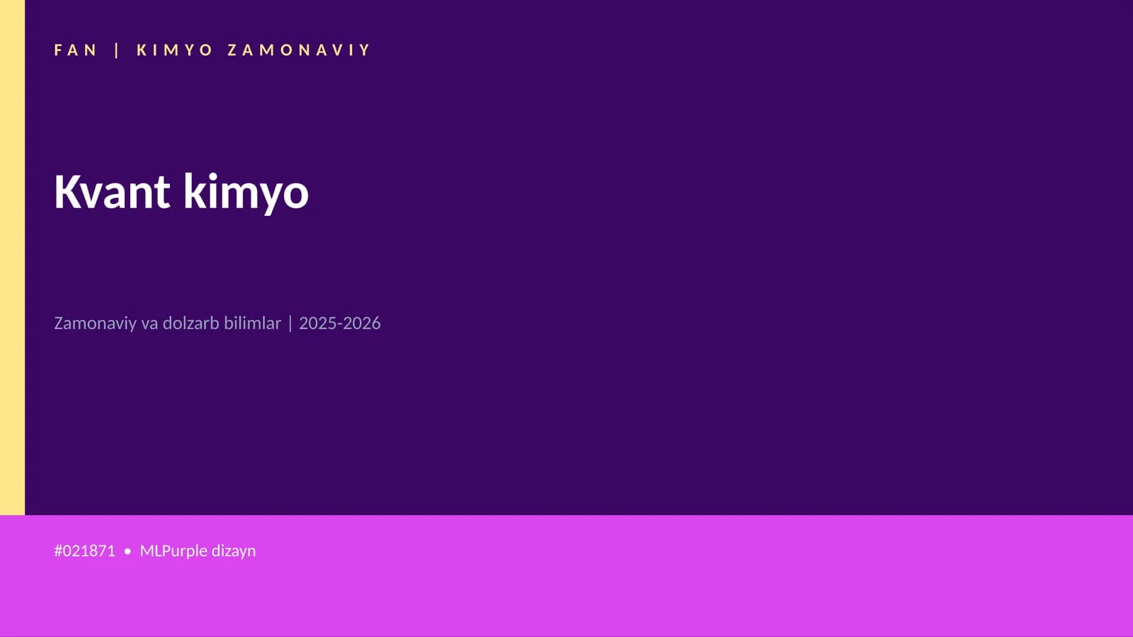 Kvant kimyo