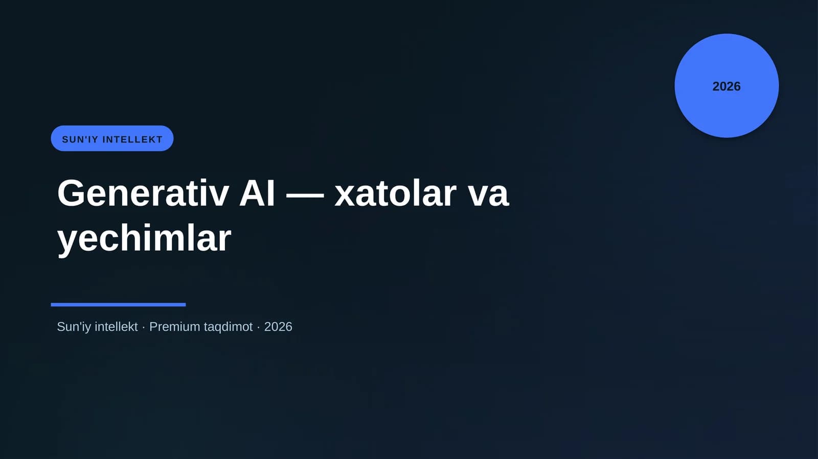 Generativ AI — xatolar va yechimlar