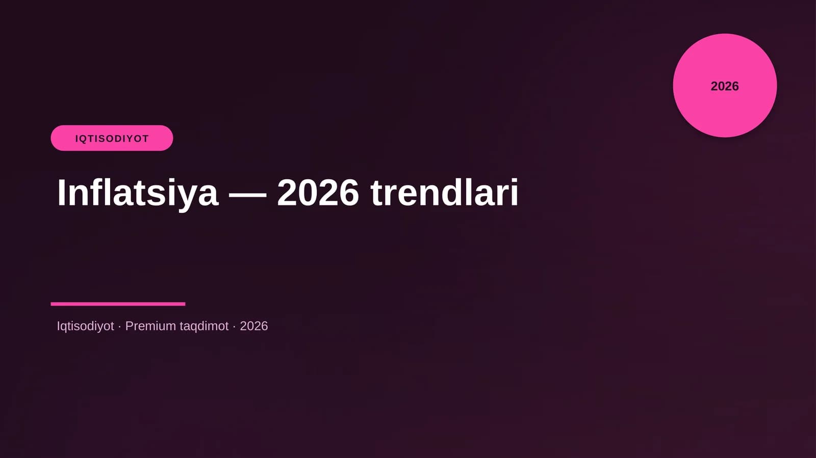 Inflatsiya — 2026 trendlari