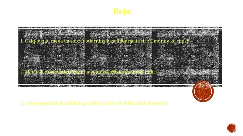Oziq-ovqatlar va meva-sabzavotlarning kasalliklarga ta'siri