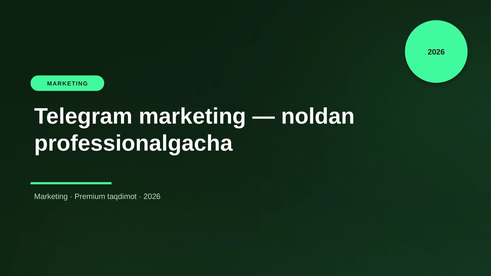 Telegram marketing — noldan professionalgacha