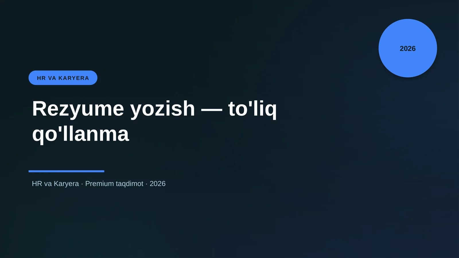 Rezyume yozish — to'liq qo'llanma