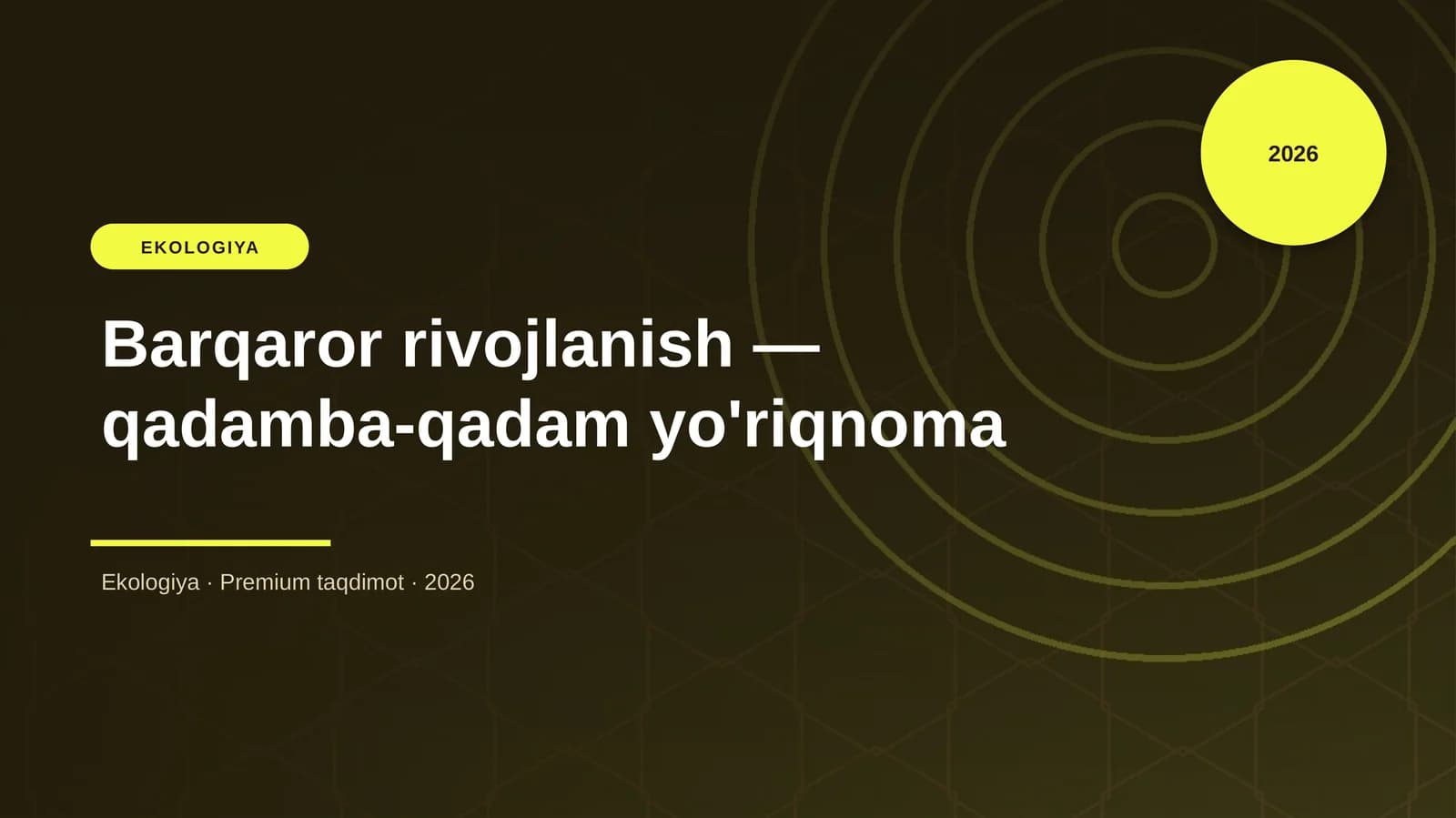 Barqaror rivojlanish — qadamba-qadam yo'riqnoma