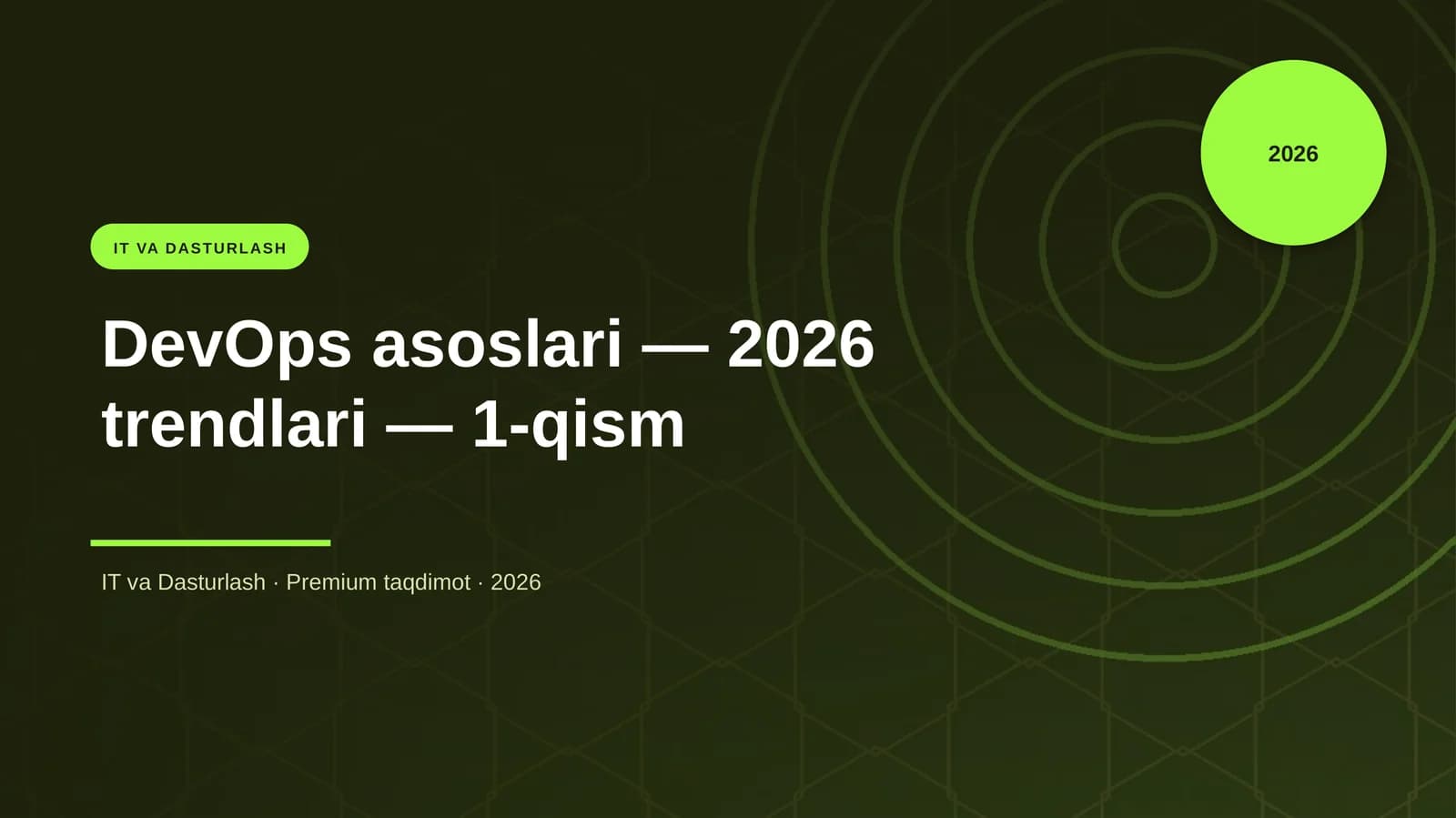 DevOps asoslari — 2026 trendlari — 1-qism