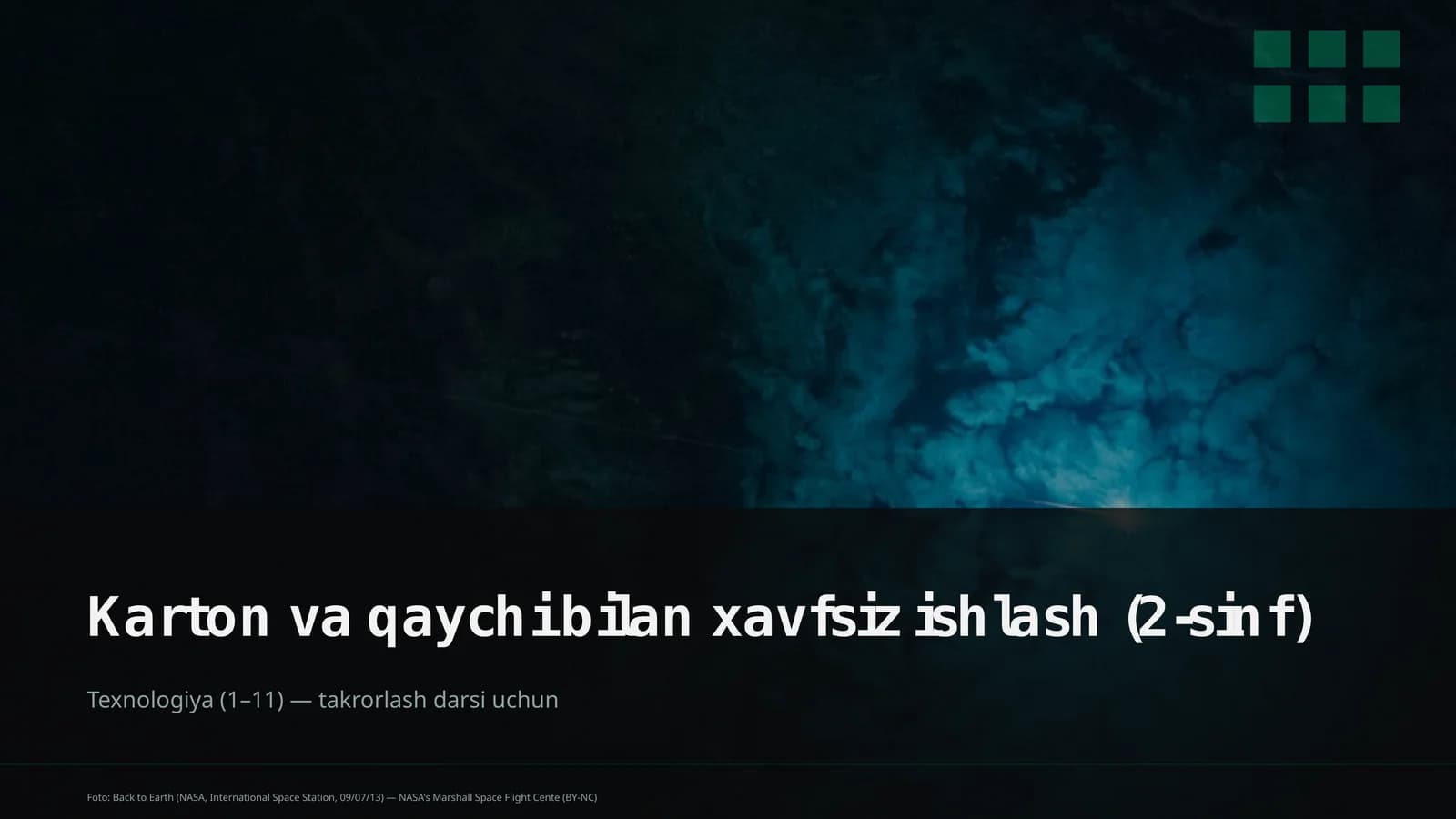 Karton va qaychi bilan xavfsiz ishlash (2-sinf)