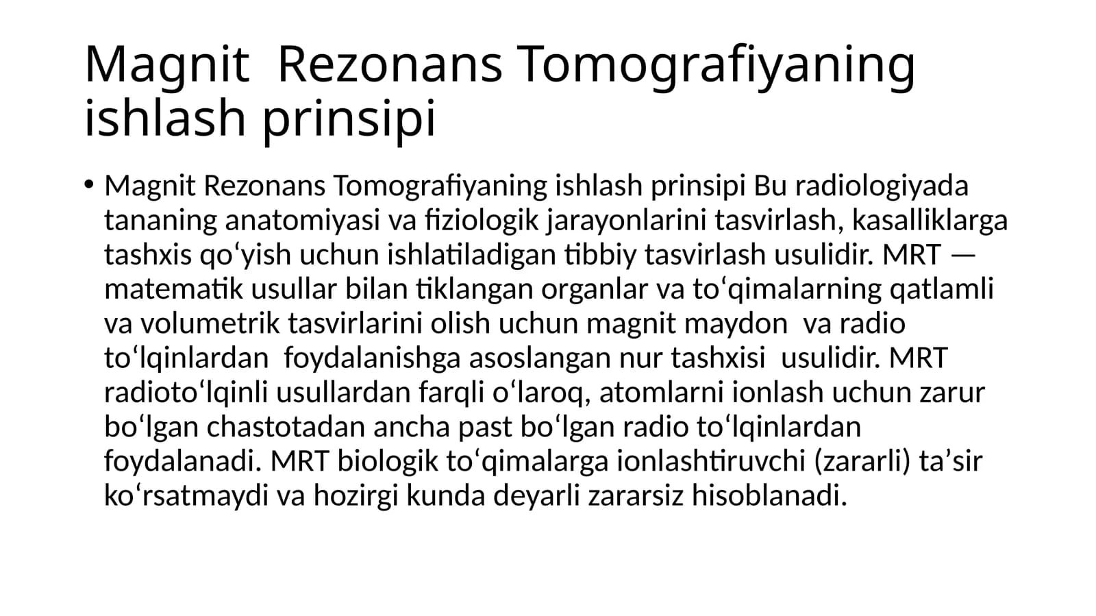 Magnit Rezonans Tomografiyasi