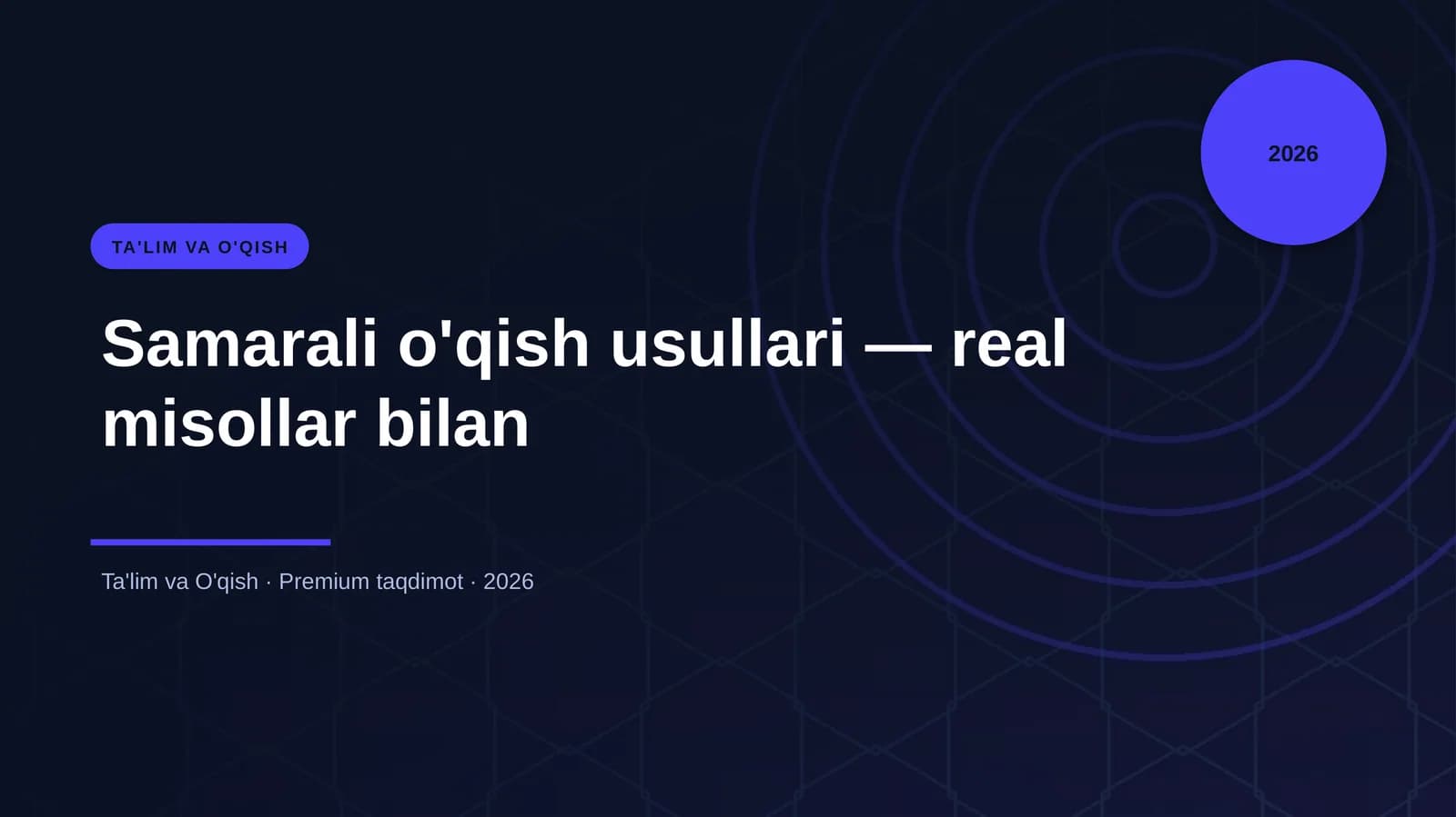 Samarali o'qish usullari — real misollar bilan