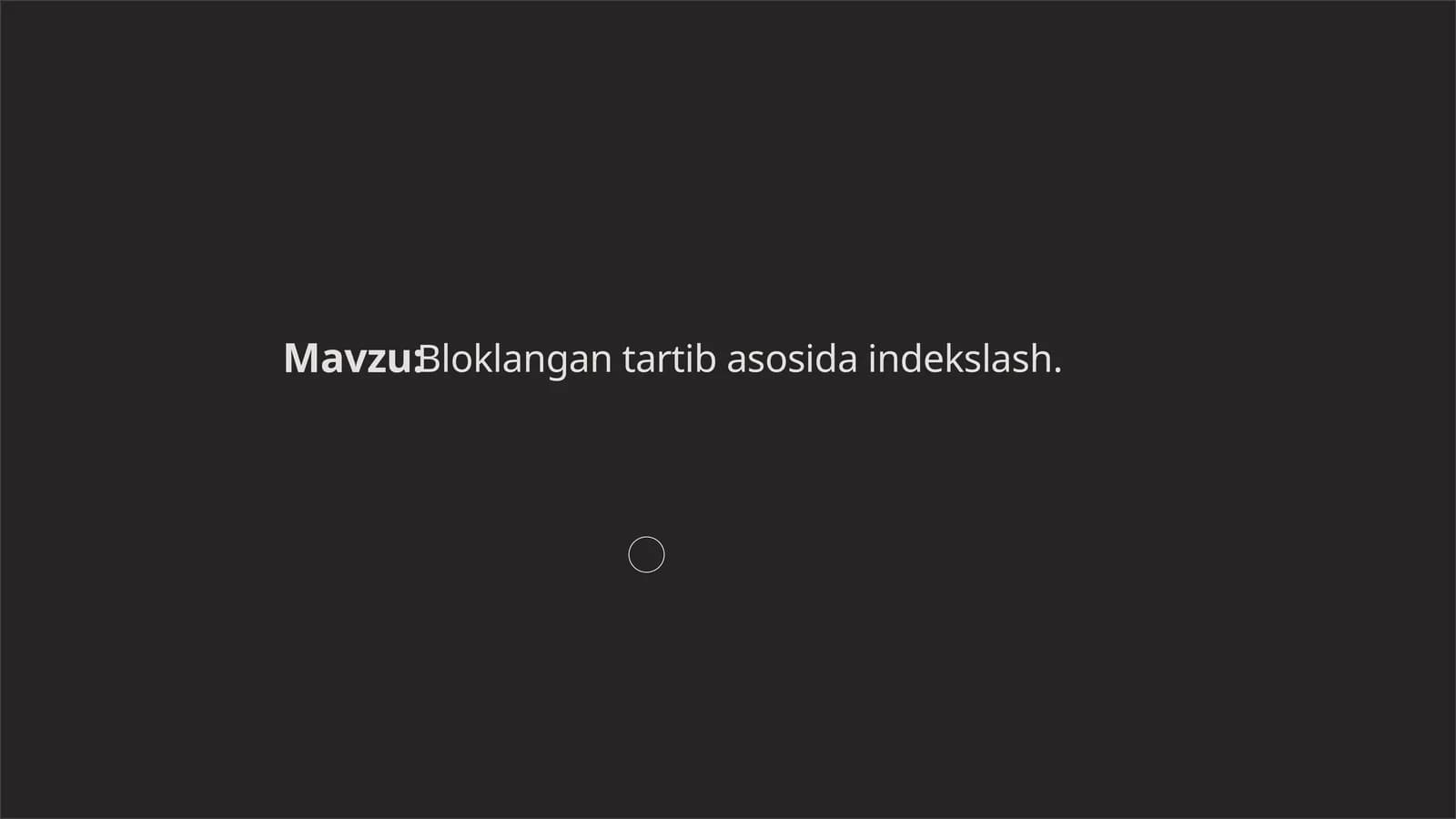 Bloklangan tartib asosida indekslash.