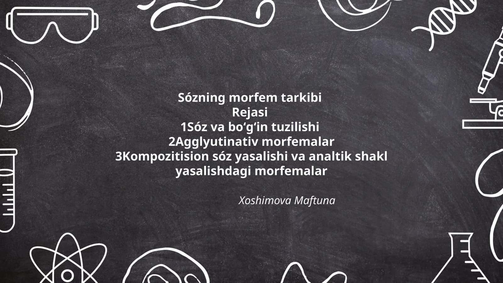 Sózning morfem tarkibi Rejasi
