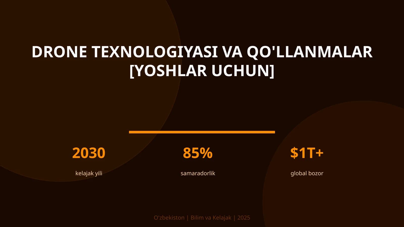Drone texnologiyasi va qo'llanmalar [yoshlar uchun]
