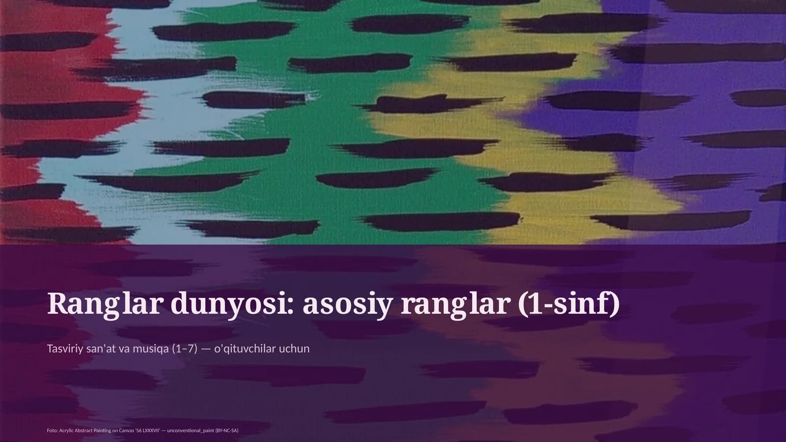 Ranglar dunyosi: asosiy ranglar (1-sinf)