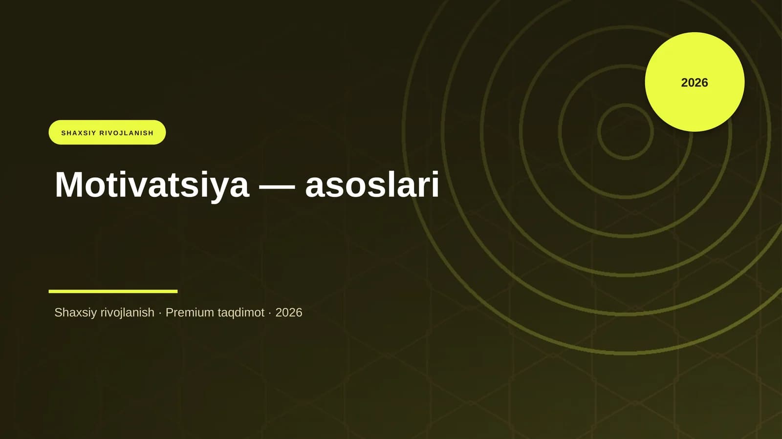 Motivatsiya — asoslari