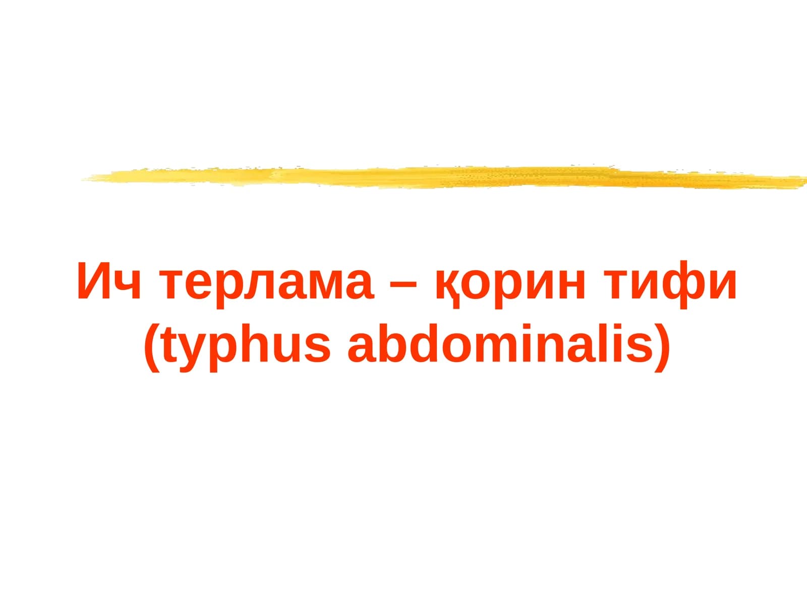 ICH TERLAMA QORIN TIFI  (typhus abdominalis)