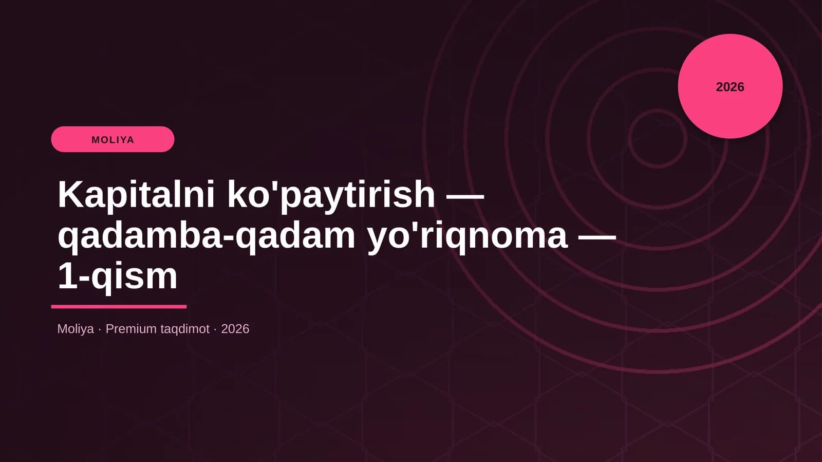 Kapitalni ko'paytirish — qadamba-qadam yo'riqnoma — 1-qism