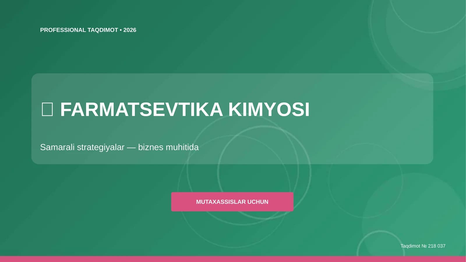 Farmatsevtika Kimyosi: Samarali Strategiyalar