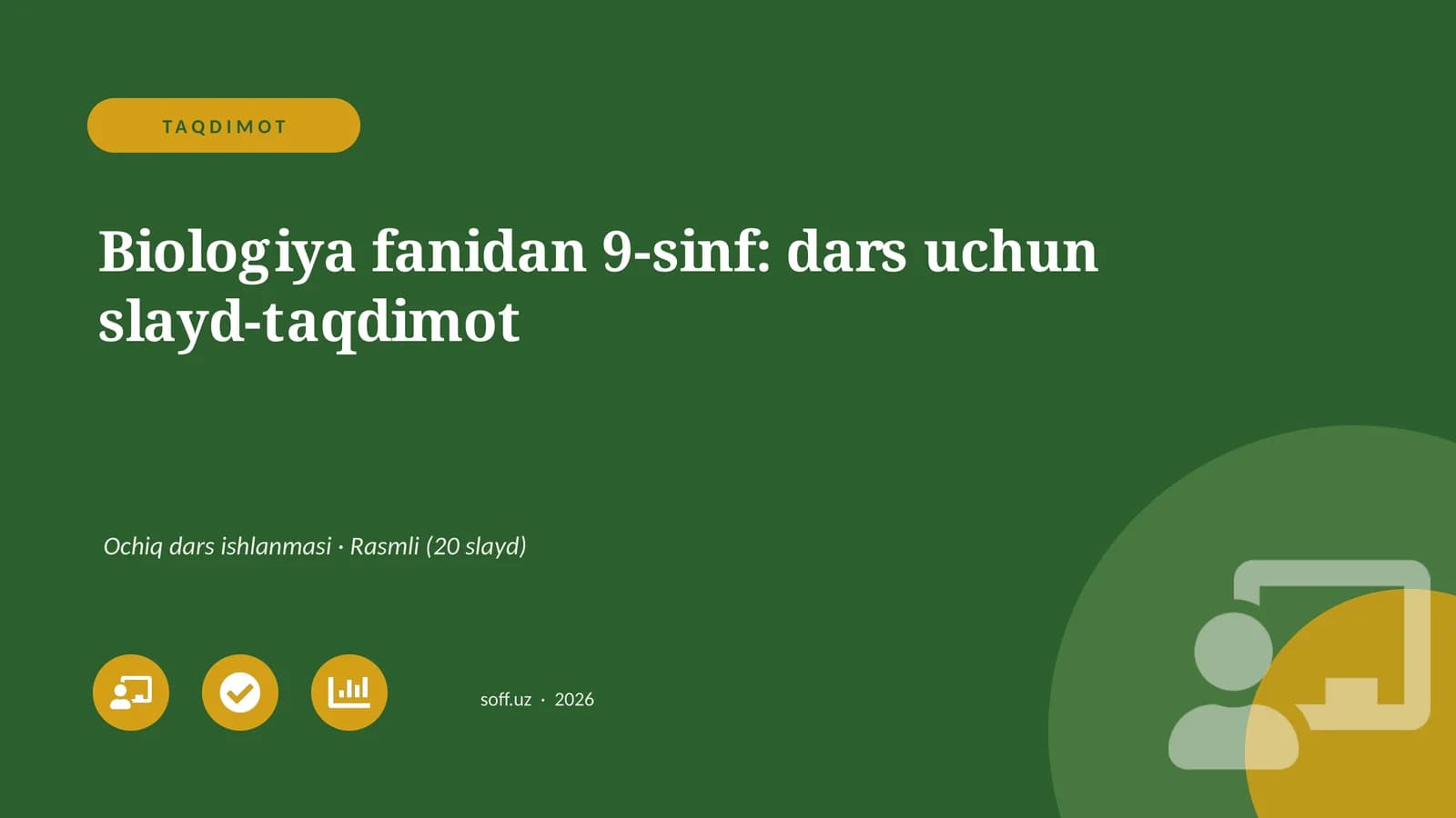 Biologiya fanidan 9-sinf: dars uchun slayd-taqdimot
