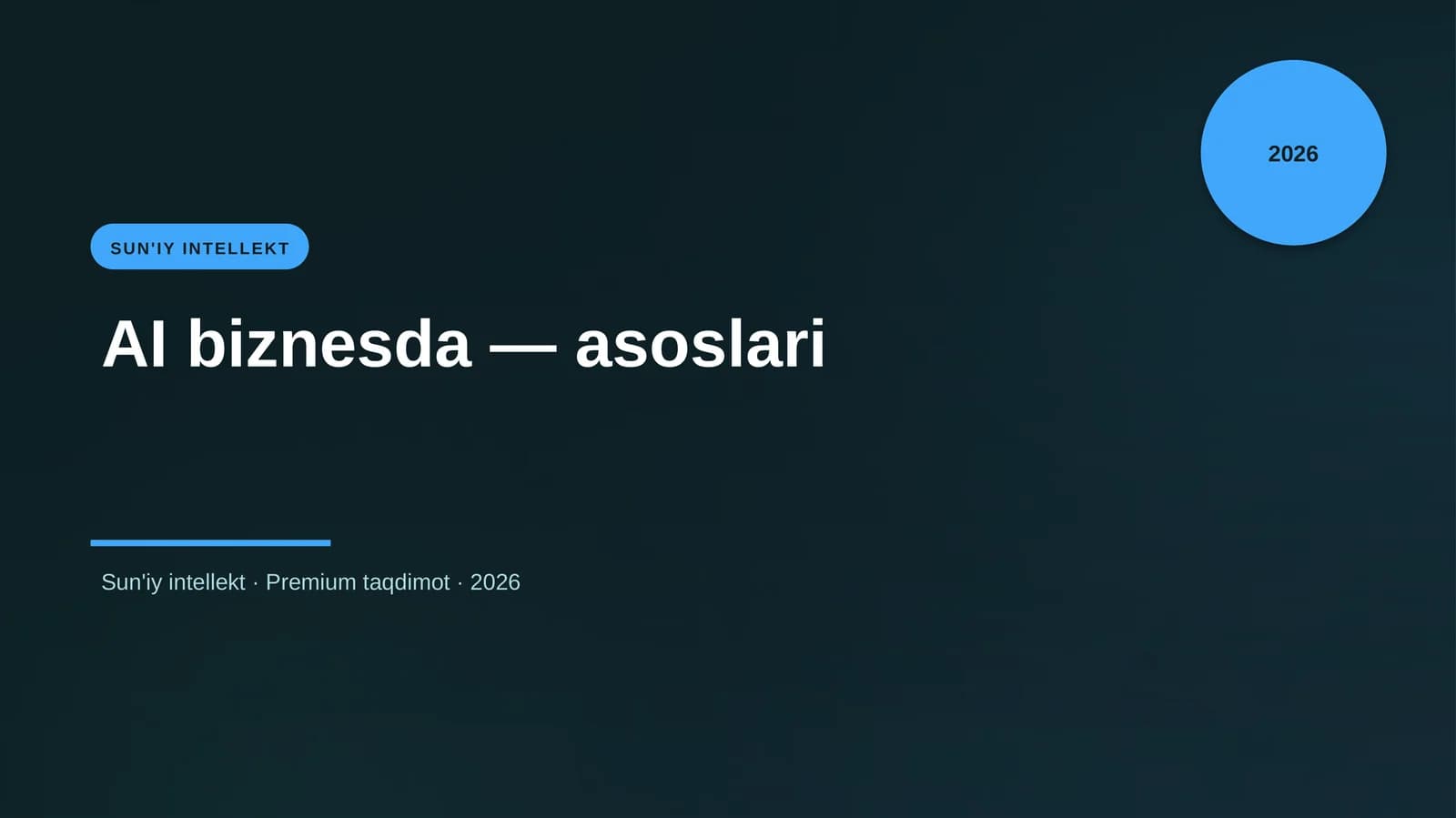 AI biznesda — asoslari