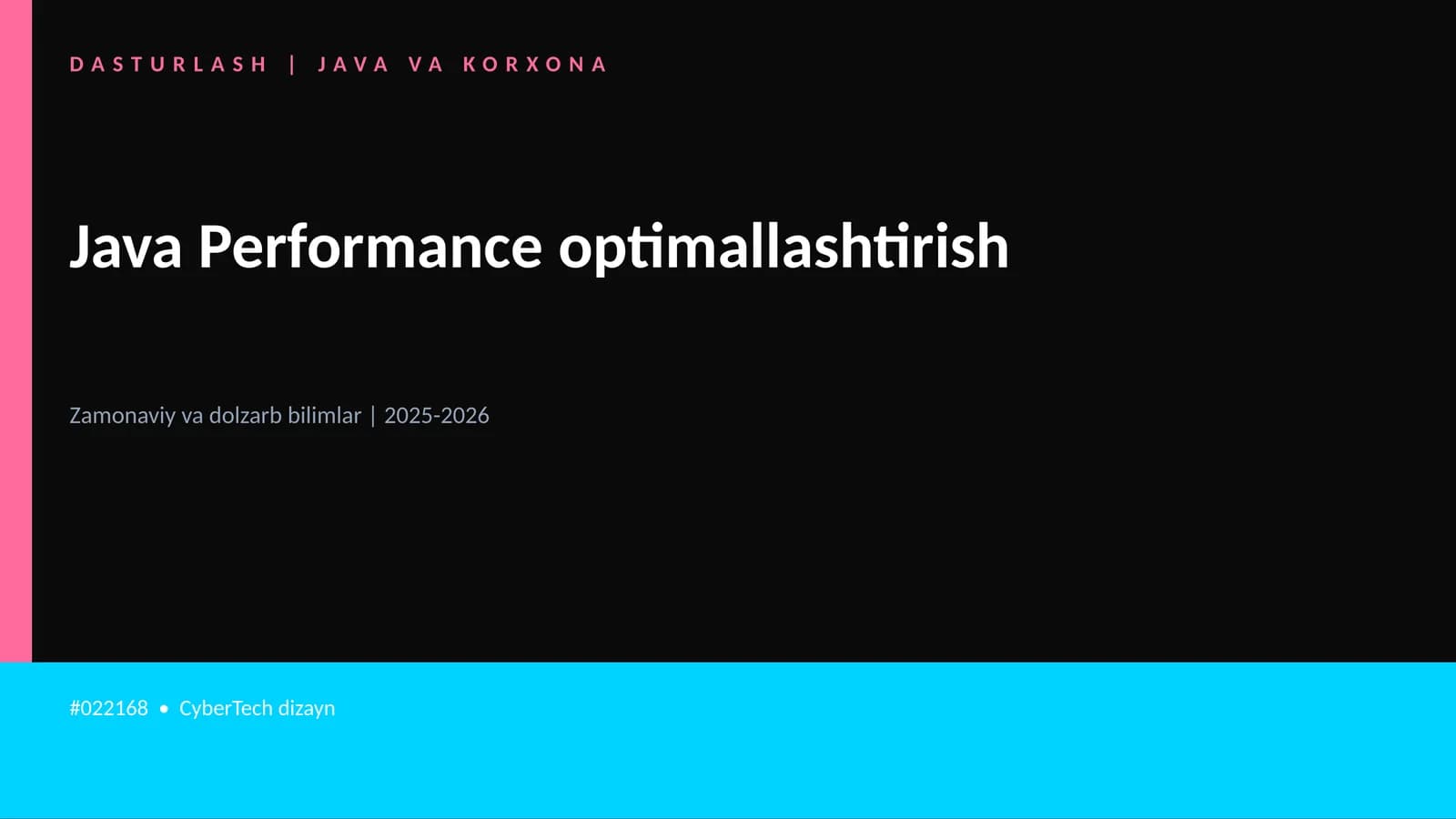 DASTURLASH | JAVA VA KORXONA